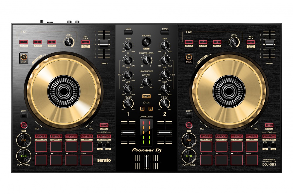 Pioneer Controlador DJ DDJ-SB3, 2 Canales, 1x USB, Negro/Dorado