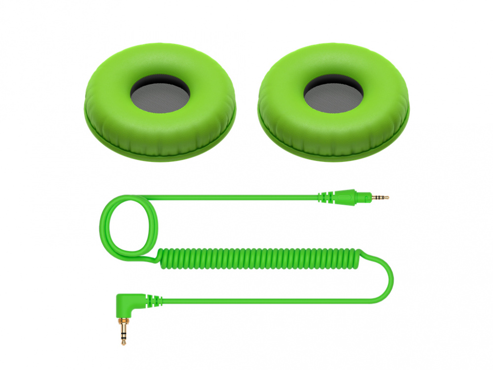 Pioneer Cable AUX 3.5mm Macho - 3.5mm Macho, 1.2 Metros, Verde, para HDJ-CUE1 - incluye Almohadillas