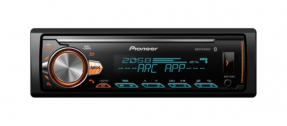 Pioneer Autoestéreo MVH-X30BT, 88W, FLAC/MP3/WAV/WMA, Bluetooth/USB/CD, Negro