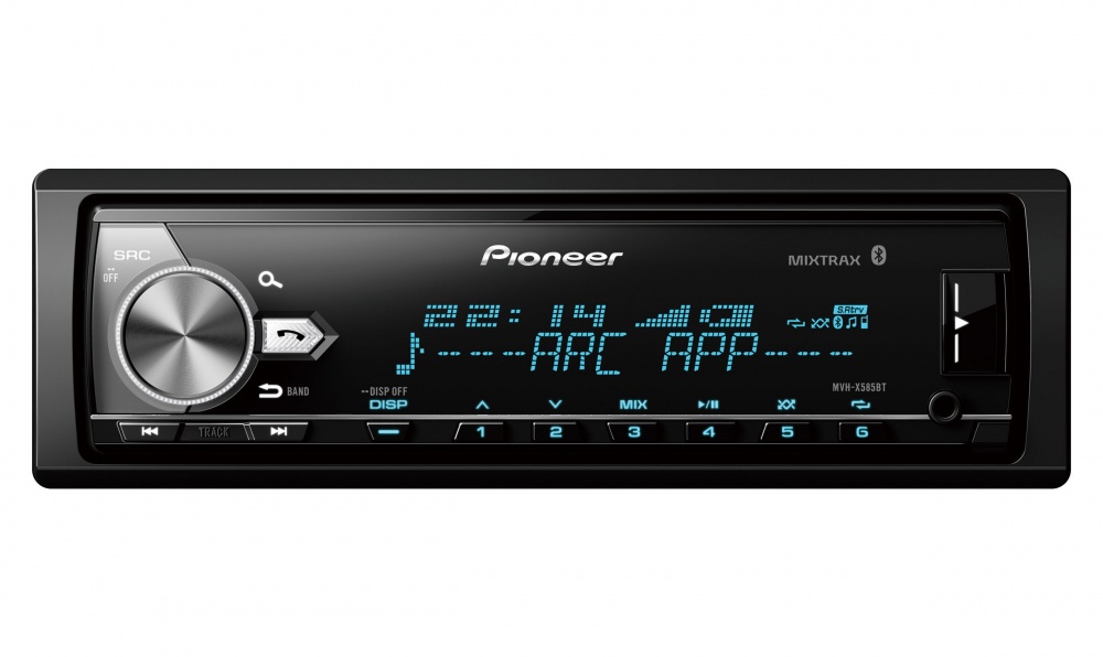 Pioneer Autoestéreo MVH-X585BT, 88W, FLAC/MP3/WAV/WMA, Bluetooth/USB/CD, Negro