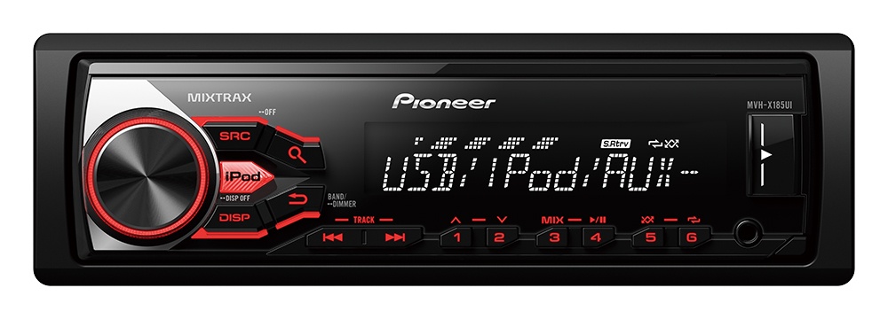 Pioneer Autoestéreo MVH-X185UI, USB, AM/FM, 200W