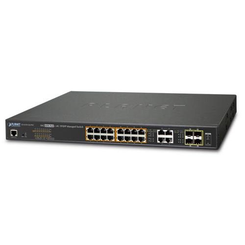 Switch Planet Gigabit Ethernet GS-4210-16UP4C, 16 Puertos Ultra PoE + 4 Puertos SFP, 40Gbit/s, 8000 Entradas - Administrable