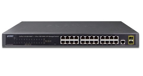 Switch Planet Gigabit Ethernet GS-4210-24T2S, 24 Puertos 10/100/1000 + 2 Puertos SFP, 52 Gbit/s, 8000 Entradas - Administrable