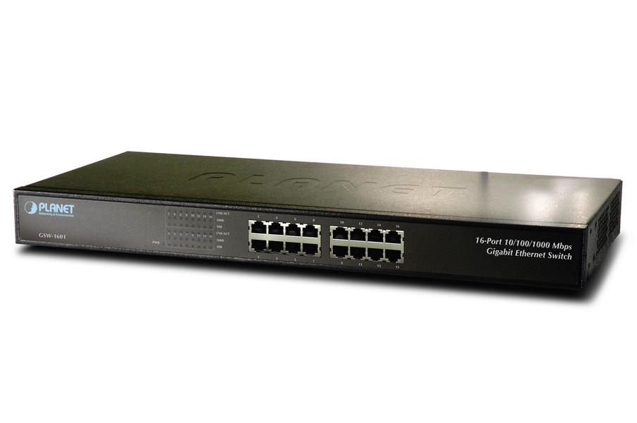 Switch Planet Gigabit Ethernet GSW-1601, 16 Puertos 10/100/1000Mbps, 32 Gbit/s, 8000 Entradas - No Administrable