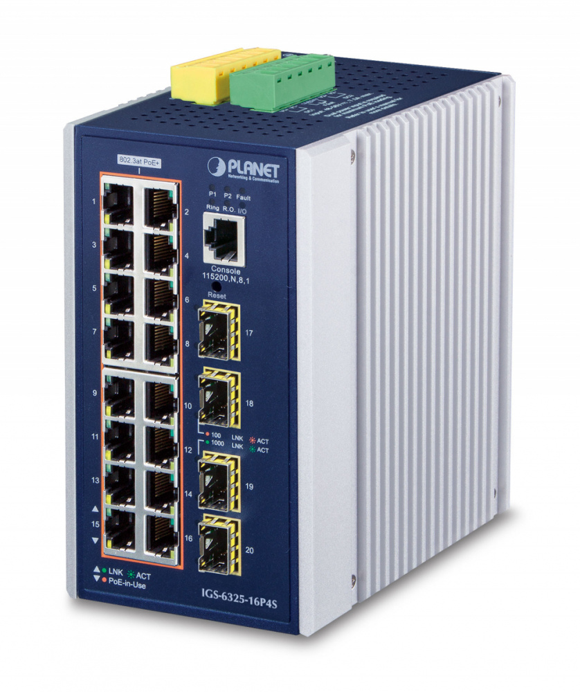 Switch Planet Gigabit Ethernet IGS-6325-16P4S, 16 Puertos 10/100/1000Mbps + 4 Puertos SFP, 20 Gbit/s, 16000 Entradas - Administrable