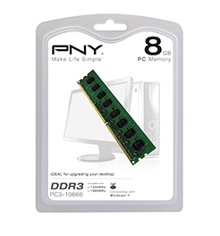 Memoria RAM PNY DDR3, 1333MHz, 8GB, Non-ECC