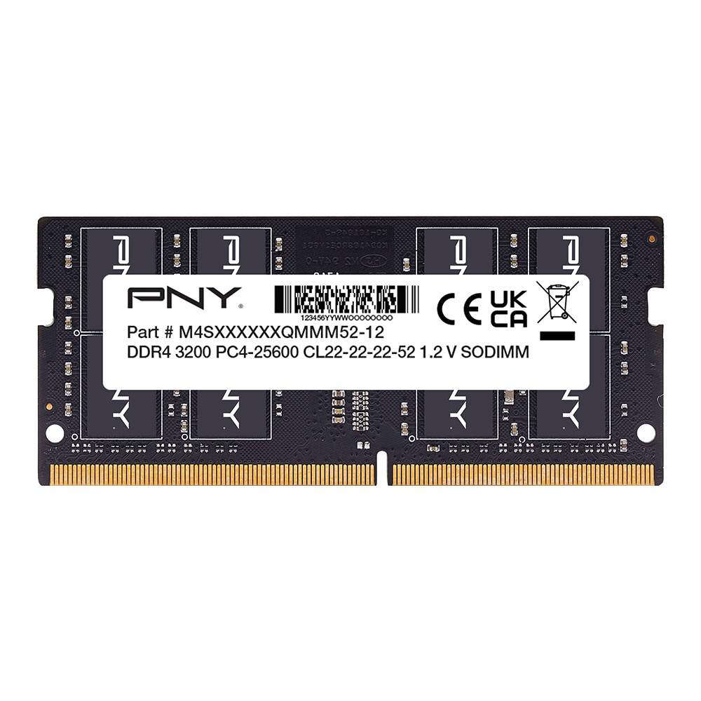 Memoria RAM para Laptop PNY MN16GSD43200-TB DDR4, 3200MHz, 16GB, Non-ECC, CL22, 260-pin SO-DIMM