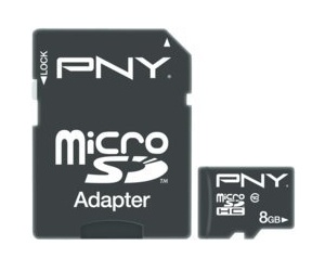 Memoria Flash PNY, 8GB microSDHC Clase 10, con Adaptador