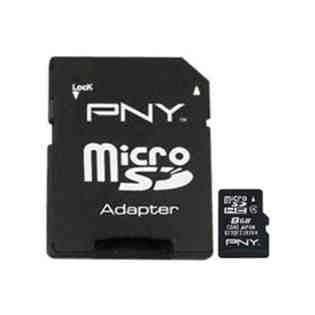 Memoria Flash PNY, 8GB microSDHC Clase 4, con Adaptador