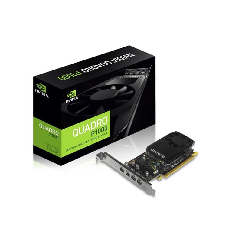 Tarjeta de Video PNY NVIDIA Quadro P1000, 4GB 128-bit GDDR5, PCI Express x16 3.0 - incluye 4 adaptadores Mini DisplayPort - DisplayPort