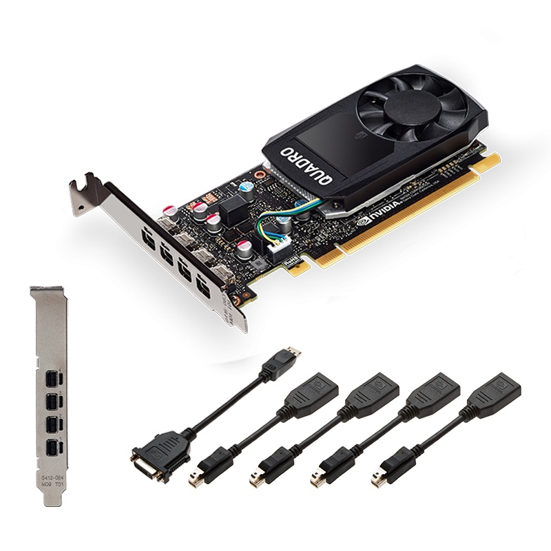Tarjeta de Video PNY NVIDIA Quadro P620 V2, 2GB 128-bit GDDR5, PCI Express x16 3.0 - Incluye 4 Adaptadores Mini DisplayPort a DisplayPort