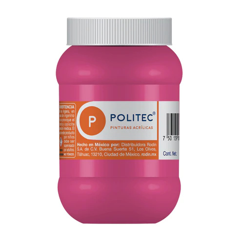 Politec Pintura Acrílica Mate para Arte Línea 300, 500ml, Magenta, No. 342