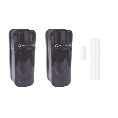 Politec Detector Fotoeléctrico para Exteriores/Interiores ALESWS-HK, hasta 350 Metros, Negro