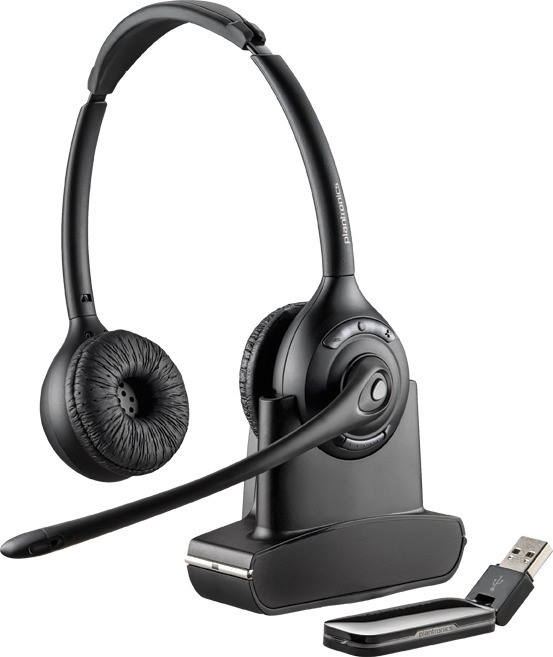 Poly Audífonos Savi W420, Inalámbrico, USB, Negro
