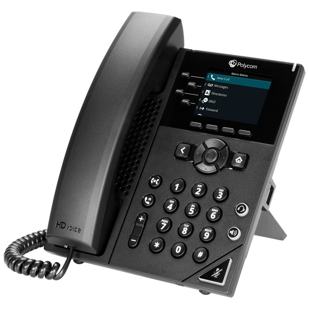 Poly Teléfono IP con Pantalla LCD 2.8" VVX 250, 4 Líneas, Altavoz, Negro
