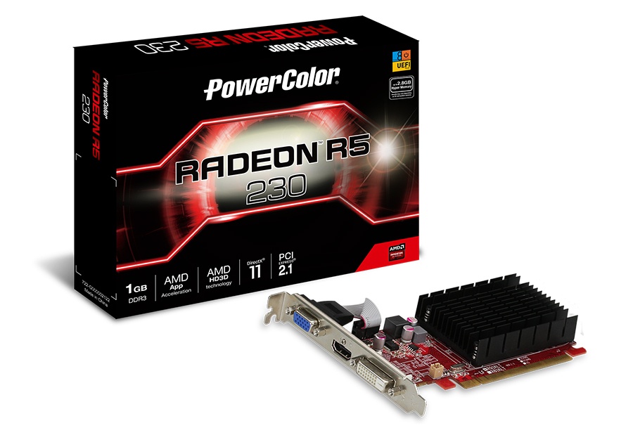 Tarjeta de Video PowerColor AMD Radeon R5 230, 1GB 64-bit DDR3, PCI ...