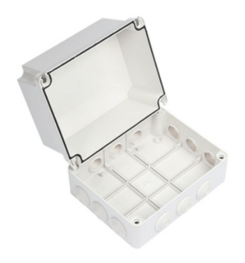 Precision Caja Eléctrica de Plástico PST-1924-1ER, 12 Entradas, Blanco