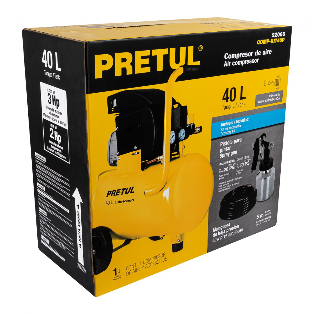 Compra Pretul Kit Compresor de Aire Horizontal 22066, 40 Litros, 22066