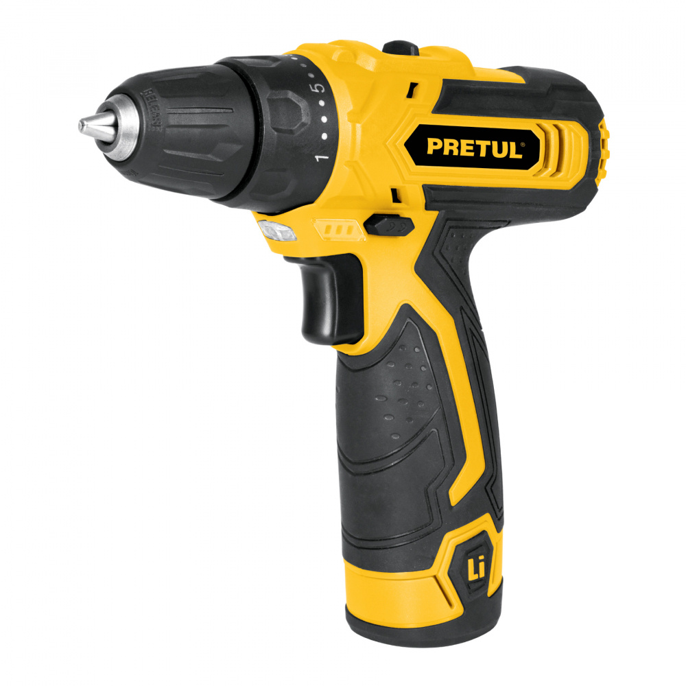 Pretul Taladro de Batería con Percusión TALI-12PC, Inalámbrico, Reversible, 3/8", 12V, Amarillo/Negro