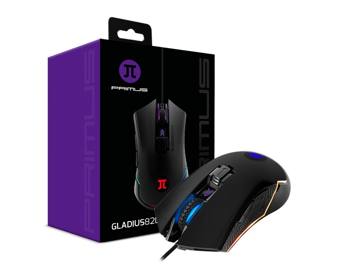 Mouse Gamer Primus Óptico GLADIUS8200T, Alámbrico, USB, 8200DPI, Negro