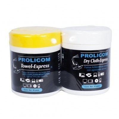 Prolicom Paños húmedos para Pantallas LCD/TFT/Plasma, 2 Piezas