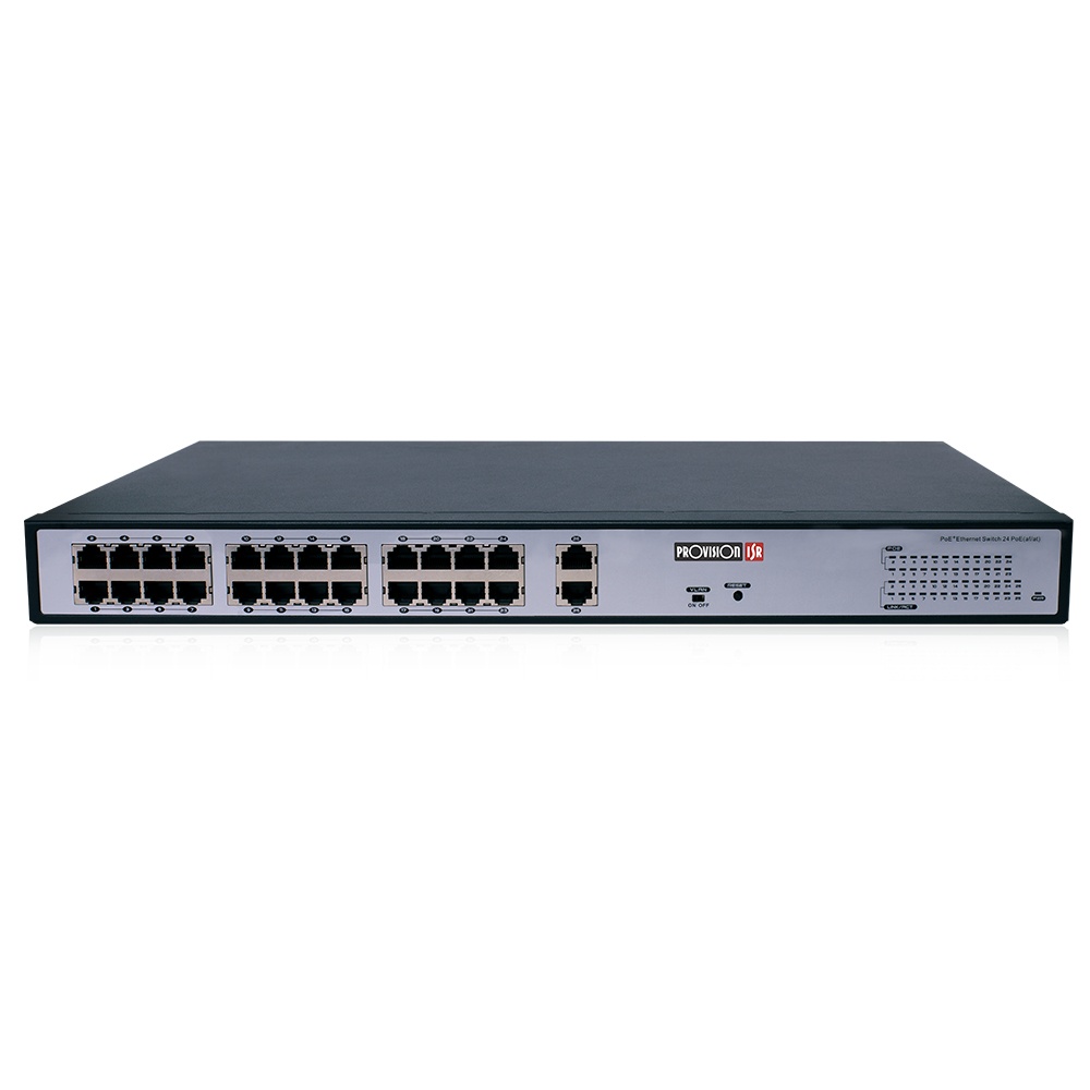 Switch Provision-ISR Fast Ethernet Ethernet PoES-24300C+2G, 24 Puertos 10/100/1000Mbps + 2 Puertos Uplink 1Gbps, 8,8 Gbit/s, 16.000 Entradas - No Adminitrable