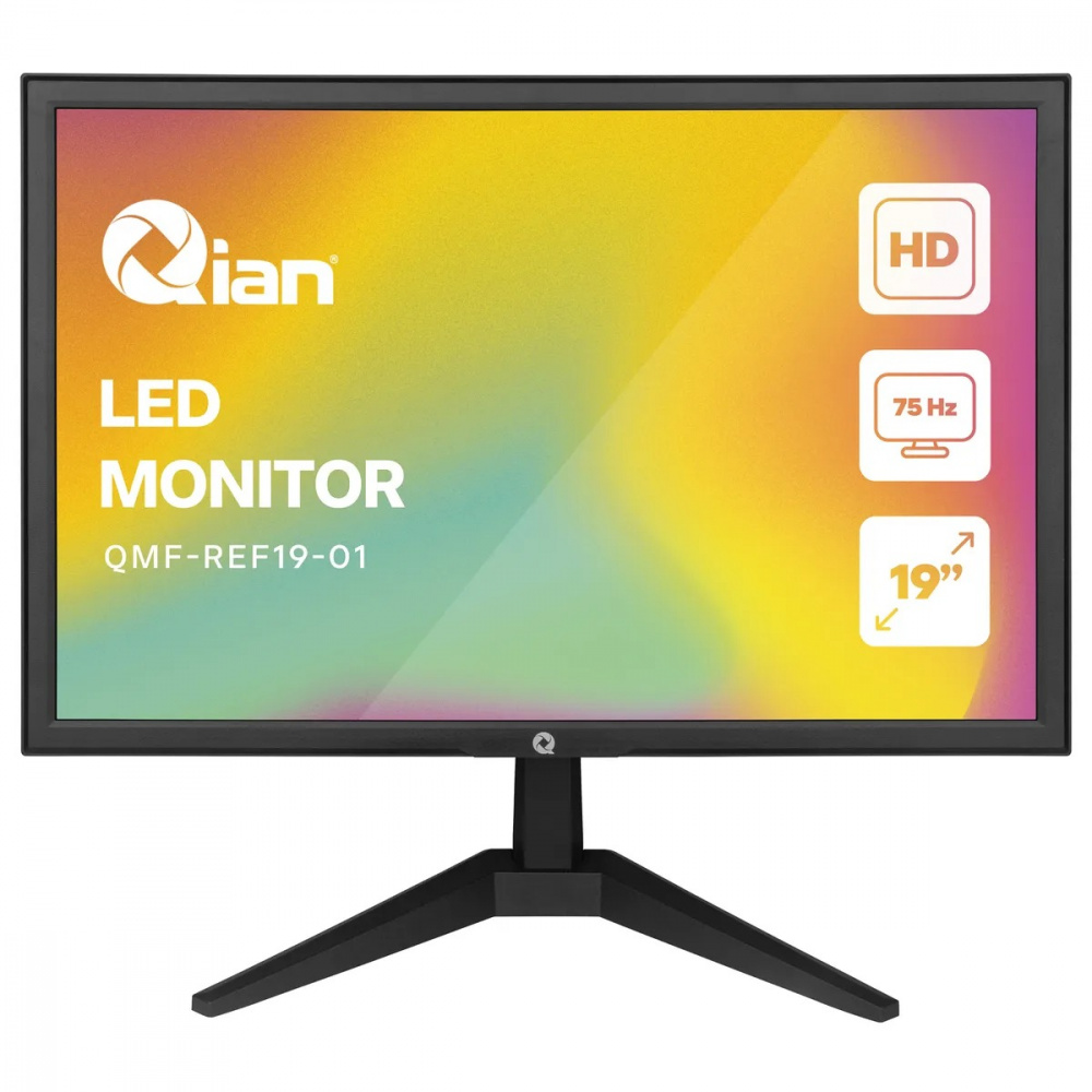 Monitor Qian OfficeMate LCD 19", 1440x900 WXGA+, 75Hz, HDMI, Negro