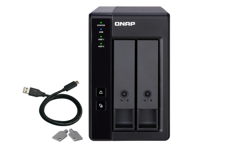 QNAP TR-002-US Caja de Expansión de Almacenamiento NAS de 2 Bahías, SATA II/SATA III