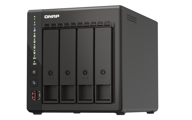 QNAP TS-453E NAS de 4 Bahías, Intel Celeron J6412 2.00GHz, SATA III, Negro ― No Incluye Disco Duro