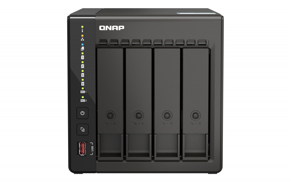 QNAP TS-453E NAS de 4 Bahías, Intel Celeron J6412 2.0GHz, SATA III, Negro ― No Incluye Disco Duro