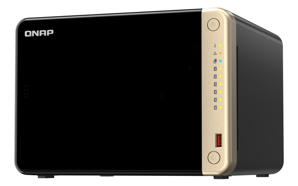 QNAP TS-664 NAS de 6 Bahías, 8GB, Intel Celeron N5095 2GHz, SATA lll, Negro/Bronce ― No Incluye Discos Duros