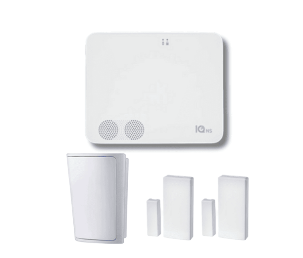 Qolsys Kit Sistema de Alarma IQ4NS POWER MANAGE PACK, Inalámbrico, 8 Zonas de Alarma, 1 Sensor de Movimiento, 2 Sensores Puerta/Ventana, con Panel de Control