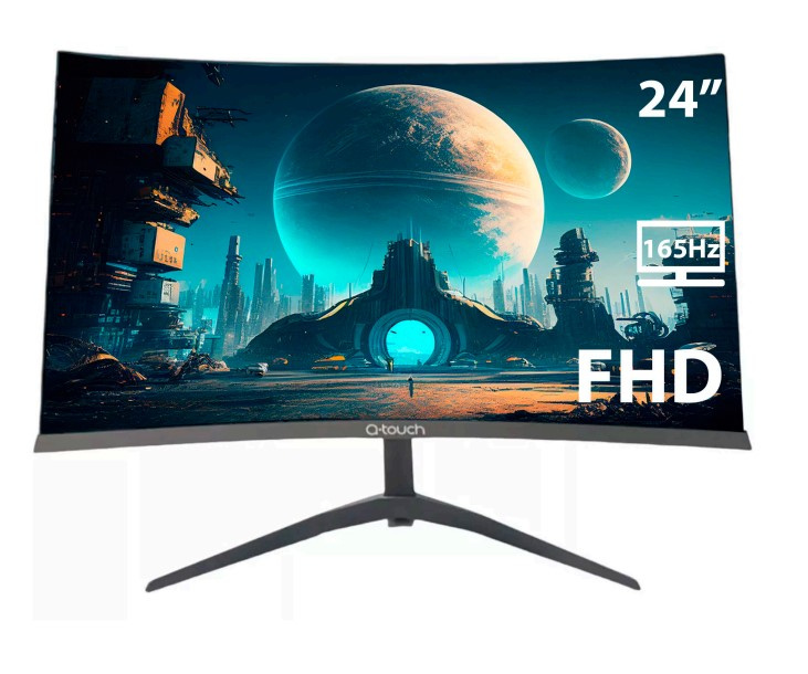 Monitor Gamer Qtouch QT-G24C LED 24", 1920x1080 Full HD, 165Hz, HDMI/DisplayPort, Negro 