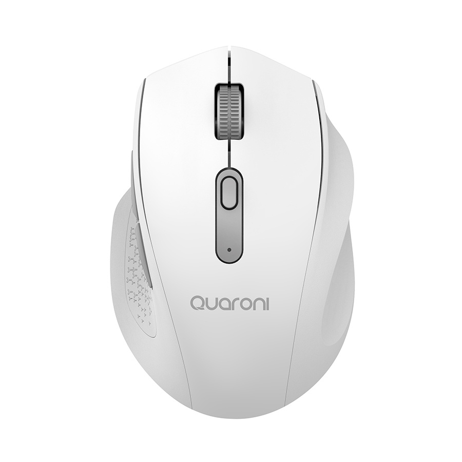 Mouse Quaroni Óptico MICTB1, Inalámbrico, USB, 2000DPI, Blanco