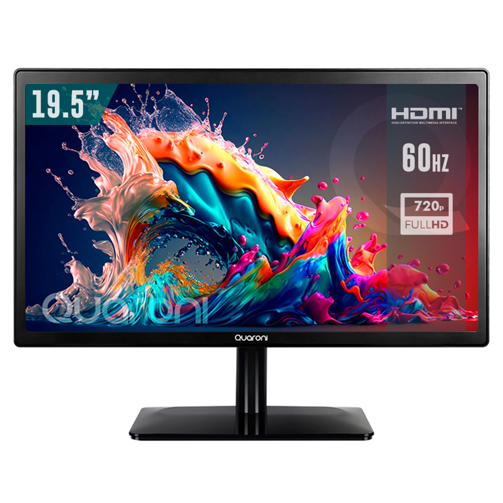 Monitor Quaroni MQ19-02 LED 19.5", 1366x768 HD, 60Hz, HDMI, Negro 