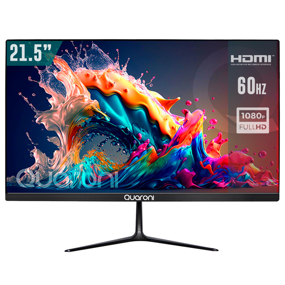 Monitor Quaroni MQ22-01 LED 21.5", 1920x1080 Full HD, 60Hz, HDMI, Negro 