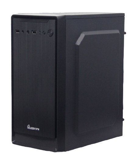 Gabinete Quaroni QCMT-07, Mini-Tower, Micro ATX/Mini-ATX/Mini-ITX, USB 2.0, incluye Fuente de 500W, sin Ventiladores Instalados, Negro