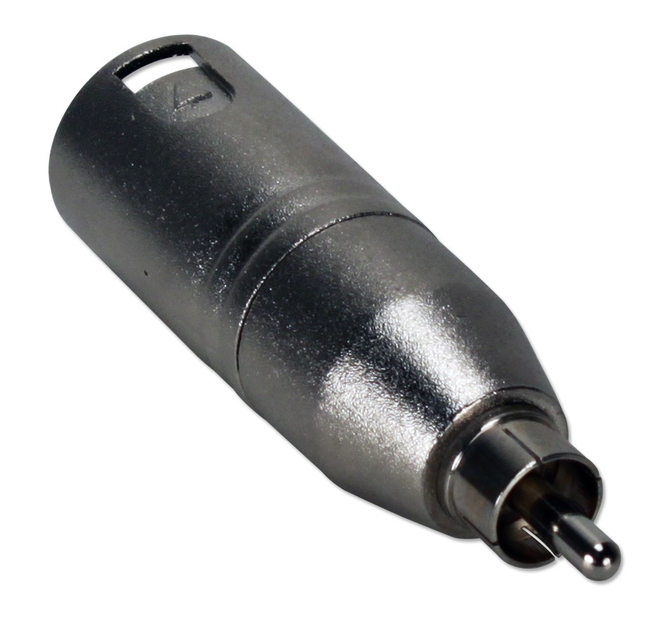 QVS Adaptador de Audio XLR Macho - RCA Macho, Gris
