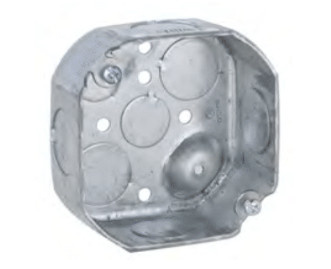 Raco Caja Octagonal HUB-126, 8 Entradas, Gris