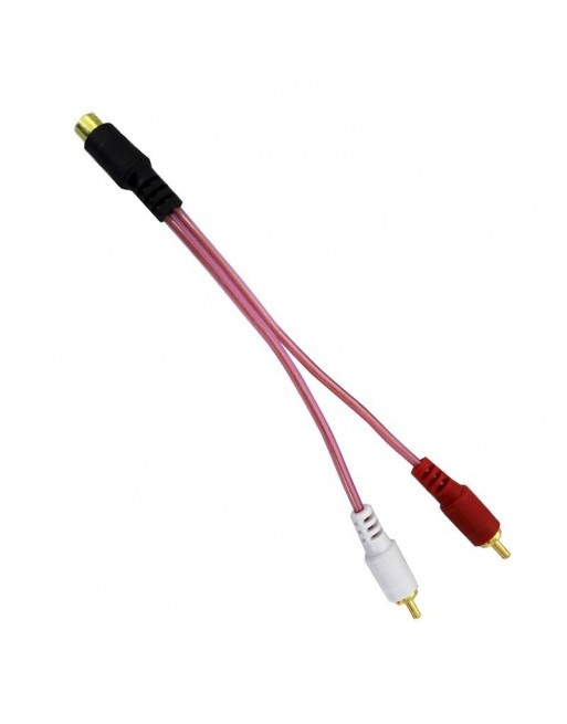 Radox Cable AUX RCA Hembra - 2x RCA Macho, 10cm, Rojo