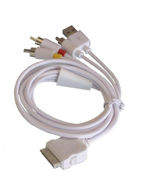 Radox Cable AUX Dock Macho - 3x RCA/USB-A Macho, 1.2 Metros, Blanco