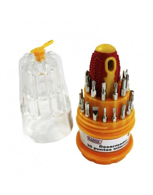 Radox Juego de Desarmadores Puntas Intercambiables 310-028, 30 Piezas, Naranja/Amarillo