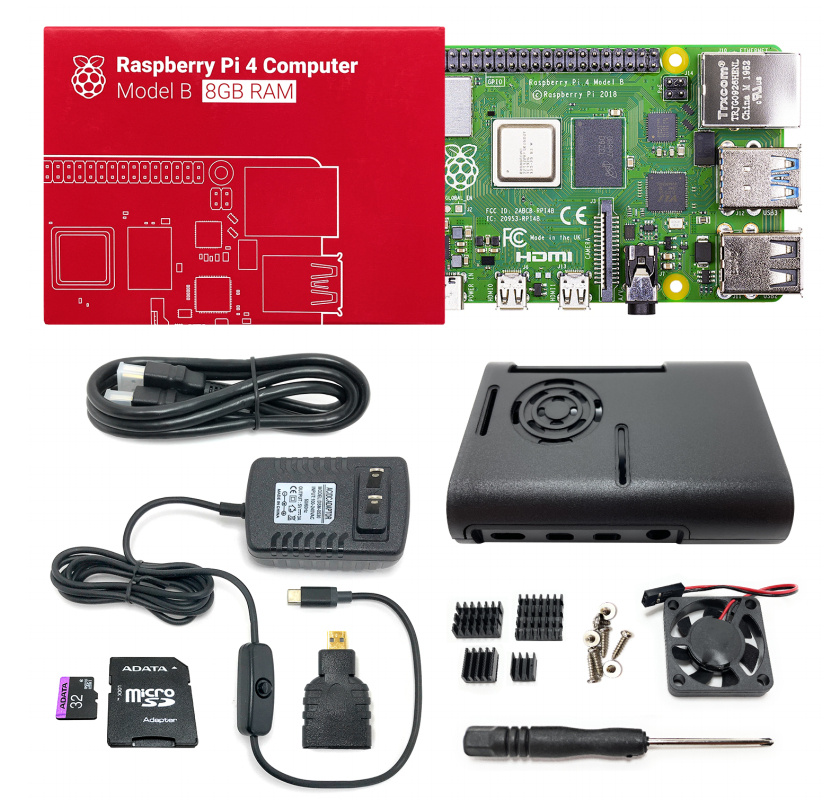 Raspberry Kit Placa de Desarrollo Pi 4, 8GB RAM, WiFi, USB C