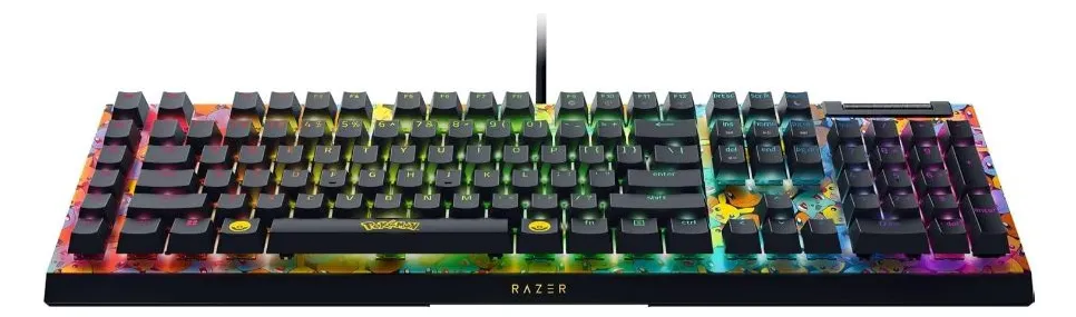 Teclado Gamer Razer Black Widow V4 Pokemon Edition LED RGB, Teclado Mecánico, Razer Green, Alámbrico, USB, Multicolor, Inglés