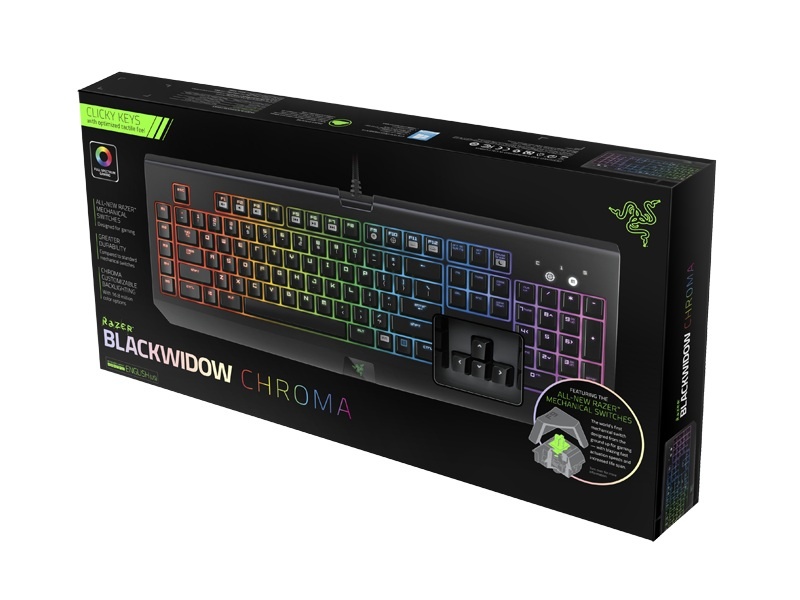Teclado Gamer Razer BlackWidow Chroma, Teclado Mecánico, LED´s RGB, Alámbrico, Negro (Inglés)