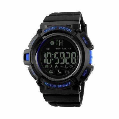 Redlemon Smartwatch Skmei 1245, Touch, Bluetooth, Android/iOS, Negro/Azul - Resistente al Agua