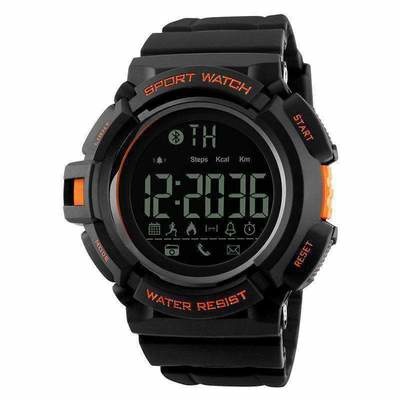 Redlemon Smartwatch Skmei 1245, Touch, Bluetooth, Android/iOS, Negro/Naranja - Resistente al Agua