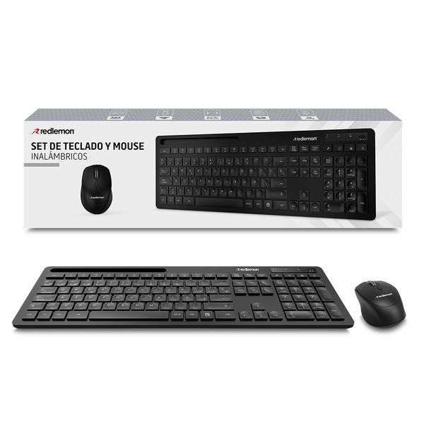 Kit de Teclado y Mouse Redlemon 79765, Inalámbrico, USB, Negro (Español)