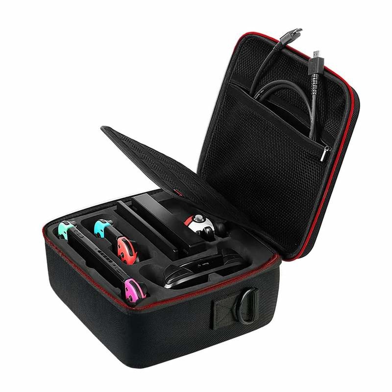 Redlemon Funda Rígida de Viaje para Nintendo Switch, Negro/Rojo