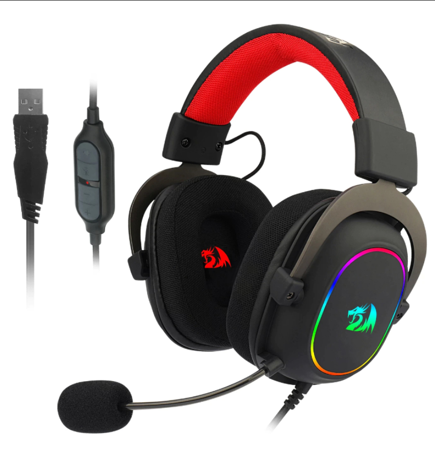 Redragon Audífonos Gamer Zeus X H510 7.1 para PC/PS4/Nintendo Switch, Alámbrico, 3.5mm/USB, Negro